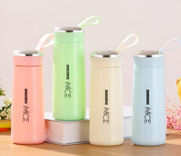 New Premium NICE 400ml Water Bottle - Insulated for Ultimate Freshness - Perfect for School Kids, Gym, Home, Travel, Walking, Hiking and Office Use - Sports Water Bottle Double Walled Keep Water Cold /Hot ,Easy to Carry Leakproof - Stay Hydrated in Style