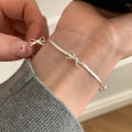 Fashion Sweet Bow Bracelets For Women Girls Sparkling Delicate Ribbon Bowknot Snake Bones Chain Bracelet Party Jewelry Gifts Mzea. 