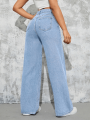 Wide Leg Ice Blue Denim Jeans For Women/Girls/Female Export Quality Fashion Baggy Jeans. 