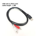 Audio Video USB A 2.0 female Male To 2 3 Rca 2/3RCA Male female AV plug USB Adapter connector converter Cable wire PC TV HDTV Q1. 