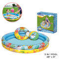 4ft Swimming Pool Set of 3, Swimming Pool with Swim Ring & Beach Ball, Inflatable Pool, Water Pool for Kids, Summer Play Toys, 3-6 Years Kids, Summer Fun, Water Games, Toddler Boys & Girls - Bestway Brand. 