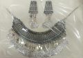 Oxidized Turkish Necklace with Earrings for women&Girls Silver Color. 