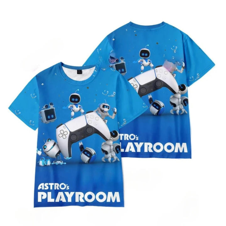 2024Game ASTRO BOT T-Shirt Cartoon T Shirts for Boys Girls Funny Tshirt Children's Graphic Tee Shirts Kids Round Neck Clothes