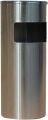 Round Stainless Steel Trash Can with Grid Ashtray Outdoor Dustbins Hotel Recycling Compost Bins Location Paper Storage Bins. 