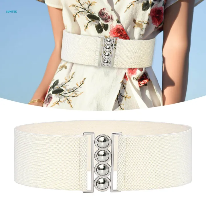 Wide%20Elastic%20Belt%20Elegant%20Dress%20Belt%20for%20Women%20Ladies%20Dress%20Accessories%20White%20-%20Image%206