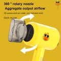 Yellow Hair Dryer Professional Hair Dryer For Kids And Women With 2 Levels Temperature Dry Hair Dryer, 800 (W) Salon Hairstyles Dryer. 