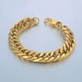 Mens 316L Stainless Steel Male Bracelet Wholesale Braslet Gold Silver Color Braclet Chunky Cuban Chain Link Bracelet For Man. 