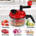 Manual Stainless Steel Multifunctional 2L Hand Push Chopper – 4 Curved Stainless Steel Blades, Meat & Vegetable Cutter, Portable Food Processor Bowl, Easy to Clean, Ideal for Kitchen Use. 