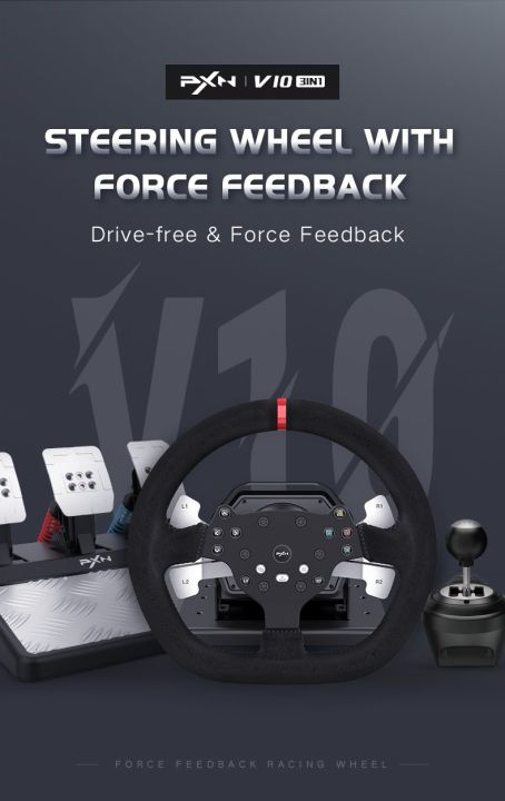 PXN%20V10%20Gaming%20Racing%20Steering%20Wheel%20270/900%C2%B0%20Degree%20Dynamic%20Force%20Feedback%20and%20Magnetic%20Pedals,%206+1%20Shifter%20-%20Image%209