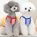 DY Loving Summer Pet Clothes Cat Sling Shirt Stripe Korean Dog Vest Teddy Bear Emoji Embroideried. 