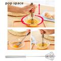 Semi-Automatic Manual Self Turning Stainless Steel Whisk Hand Mixer Blender. 