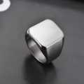 Men Rings Stainless Steel Square Signet Rings for Men, Pinky Thumb Ring for Dad Father Jewelry Gift for Him, Men's Ring for Boys. 