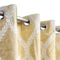 Gold & White Wavy Design Thick Viscose Curtain. 