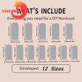Stylish False Nails Stylish Durable French Nail Set 24pcs Rectangular Water Pipe Design Fake Nails for A Trendy Look. 