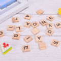 100Pcs Wooden Alphabet Scrabble Tiles Black Letters & Numbers Digital Puzzle. 
