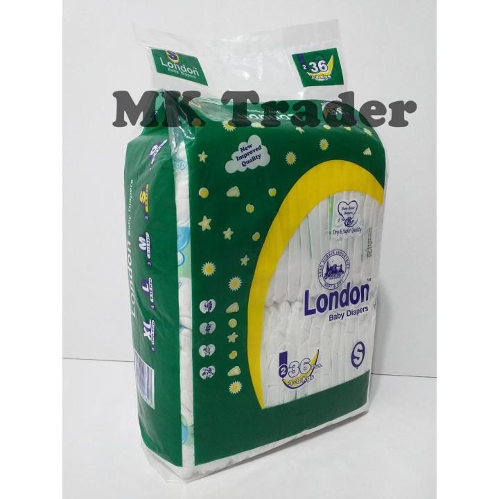London Camera Baby Diapers, (Size 2, S, 3 to 8 Kg) 36 Pcs