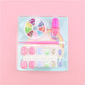 Children's manicure set colorful sequins nail stickers nail polish little girl princess simulation makeup toy gift little girl waterproof nail stickers cartoon safe and non-toxic finger stickers Best toys for girls. 