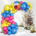 Party Supplies Hot Pink Balloon Arch Kit Yellow Dark Blue Beach Theme Summer Balloons Kit Girls. 