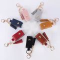 30ML Leather Hand Sanitizer Keychain Holder Travel Bottle Hand Sanitiser Case Refillable Container Flip with Tassel. 