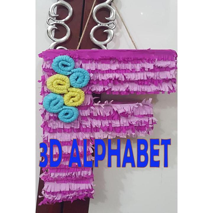 Decorated letter F Diy Pinata n decor/surprise