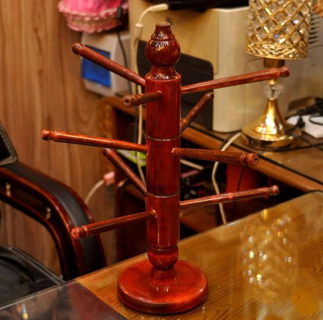 Wooden Bangles Stand , Chori Stand, 9 rods Jewellery Stand Hand Crafted Best for Girls Women's Bangles & Jewellery Storage
