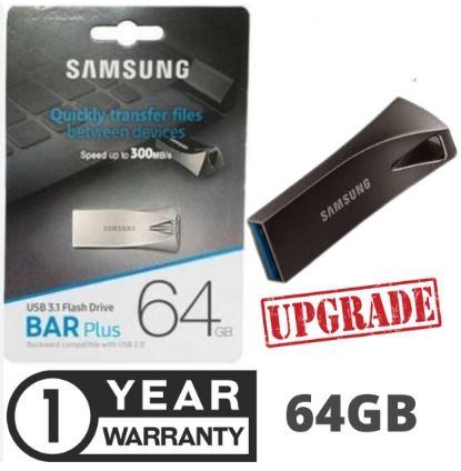 Samsung 64GB 100GB Flash Drive USB in Black color (+Type c OTG