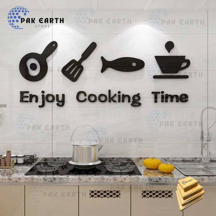 Sticker Kitchen Enjoy Cooking Time DIY Kitchen Restaurant Wall Stickers for Home ...