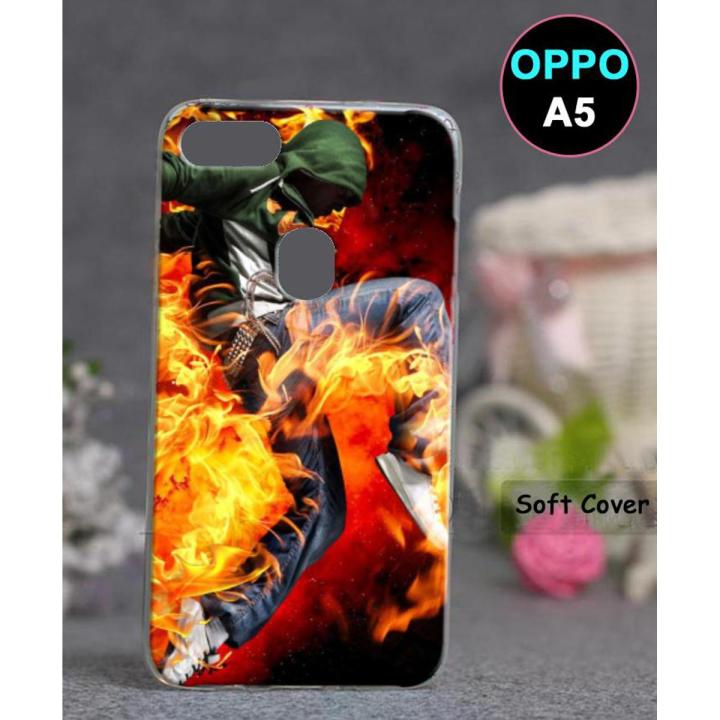 Oppo A5 Bcak Cover - Fire Cover