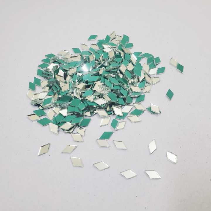 750 Pcs Mini Glass Dimond Shape Mirror Beads For Art And Craft Used In Embroidery size (8x5 mm)