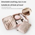 Waterproof Makeup Storage Bag with Pouch 2 in 1 | Makeup Brushes Bag & Toiletries Organizers with Full of Storage | Cosmetic Brush Kit | Make Up Bags Pouch with Zipper For Travelling | Multipurpose Traveling Cosmetic Bags for Women. 