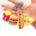 Fast Food Keychain Burger Pizza French Fries Hotdog Keychains - Bag Charm keyring - Silicon keychain - keychain for boys - keychain for kids - keychain for girls - keychain for bag - stationary - keychain for car -. 