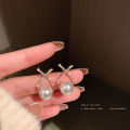 New E 925 Needle Beaded Letter-Printing Pearl tud Earring Korean imple And Compact weet Elegance Earring All-Match Earring Wholeale. 
