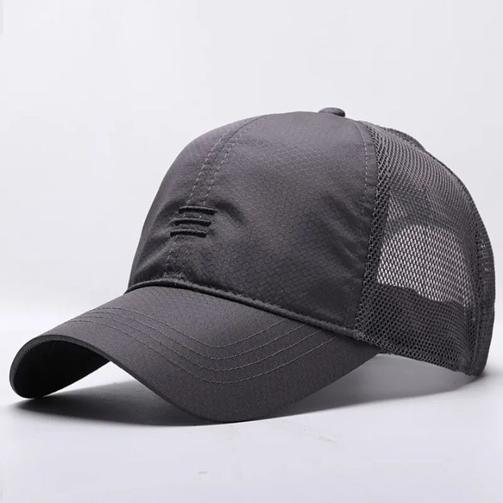 Male Large Size Peak Cap Men Summmer Mesh Truker Hats Big Bone Man Dry Quickly Cool Baseball Caps M 55-60cm L 60-65cm