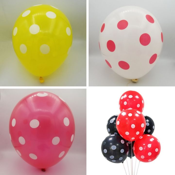 POLKA DOT LATEX BALLOON PARTY DECORATION BALLOONS ( PACK OF 25 BALLOONS )