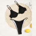 Women Swimwear Spaghetti Straps Simple Pure Color Swimsuit. 