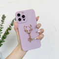 FELMYST Original Case For OPPO Realme C17 3D Metal Deer Head Elk Luxury Square Liquid Silicone Back Mobile Phone Casing Boy Men Gril Gift Soft Lens Protect Cover. 