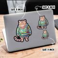 Cute Fat Cat in The Sweater Pack of 03 Cute Cat Christmas Cat Lover Outdoor Stickers Waterproof for Laptop Bike Bumper Suitcase Luggage Car. 