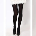Black Opaque Stocking Tights for Women. 