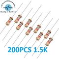 50,100,200,500,1000,PCS 1.5K Ohm 1/4 Watt 5% Carbon Film Resistor Through Hole In Pakistan. 