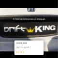 Drift king sticker/decals for car back screen (White and Yellow color) 6x8inch size. 