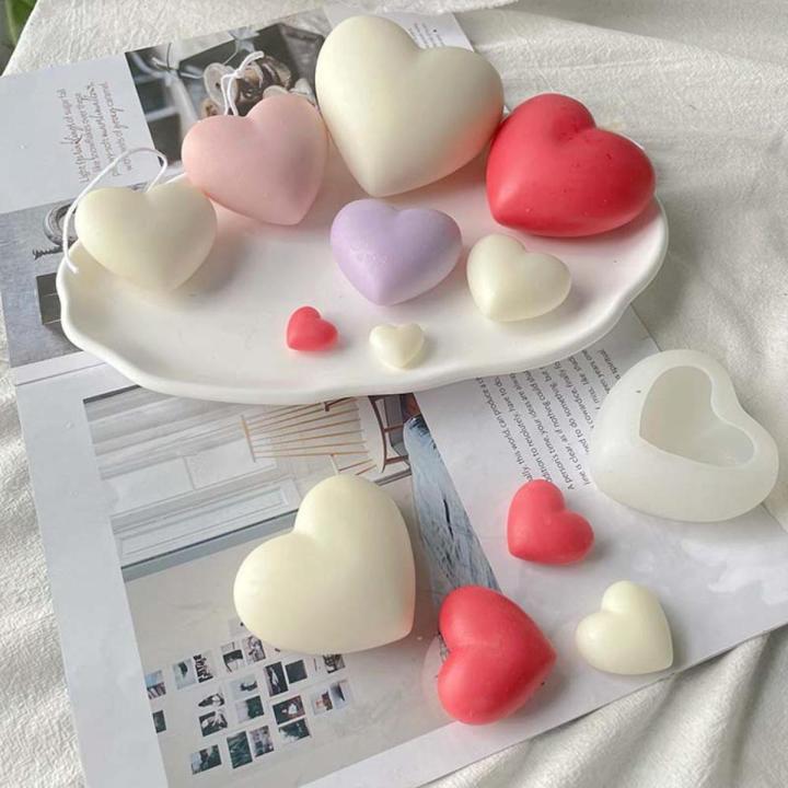 3D Candle Moulds Love Heart Design Silicone Mold DIY Car Pendant Gypsum Plaster Heart Mold Diamond Candle Molds Soap making