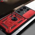 PlusCase for Infinix Note 50 / Note 50 Pro 4G Phone Casing Slide Lens Armor Case Shockproof Stand Holder Camera Protect Back Cover. 