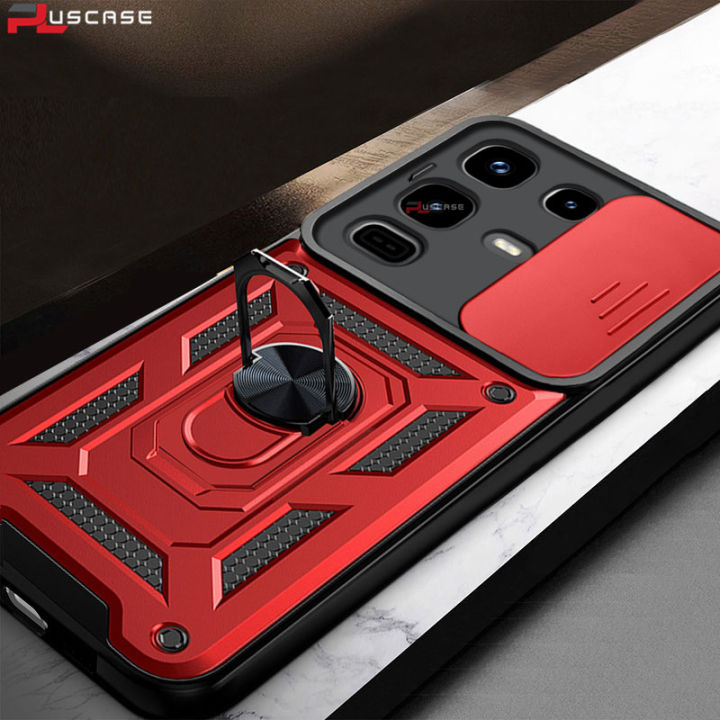 PlusCase for Infinix Note 50 / Note 50 Pro 4G Phone Casing Slide Lens Armor Case Shockproof Stand Holder Camera Protect Back Cover
