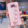 For Xiaomi POCO X3 Pro Back Cover + Love Heart Bracelet Luxury Glossy Shiny Plating Bumper Ladies Case Soft Silicone Protective Phone Cases. 