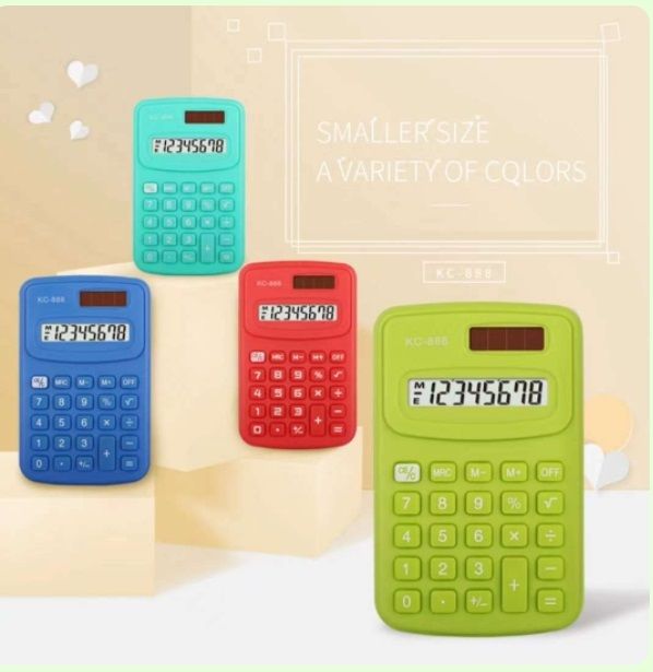 Pocket Size Mini Calculator, 2 Pack 8 Digit LCD Display Battery Power Handheld Calculator Small 4 Function Calculator for Office, School Travel, Exam
