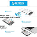 ORICO HDD CASE CRYSTAL 2.5 2139U3-CR 3.0 - ORICO HDD Case 2.5 Inch Transparent SATA to USB 3.0 External HDD/SSD Case. 