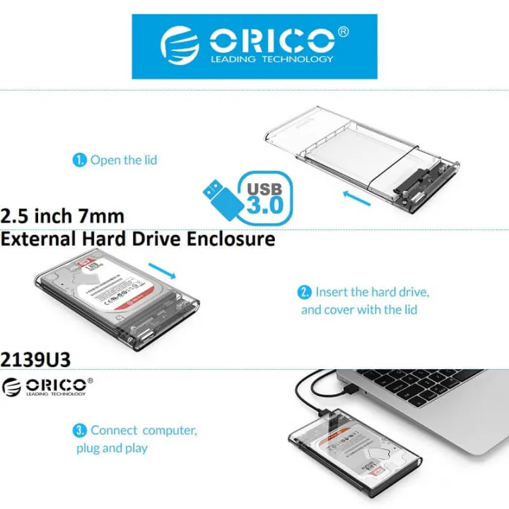 ORICO%20HDD%20CASE%20CRYSTAL%202.5%202139U3-CR%203.0%20-%20ORICO%20HDD%20Case%202.5%20Inch%20Transparent%20SATA%20to%20USB%203.0%20External%20HDD/SSD%20Case%20-%20Image%207