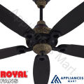 Royal Fans Ceiling Fan Ornament Model 5 Blades Copper 56 Inches Black Sheesham. 
