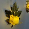 Evento Decorative Premium Acrylic Mirror Wall Shelves Leaf and Butterfly 3d Wall Shelf Sets Light Big Size | Decor Art Candlestick Design Candle Stand | Decoration For Home Decor Living Bed Room And Offices Furniture | Gifts Piece Item. 