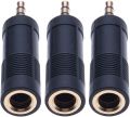 Jack Plug Adapter 3.5 mm Headphone Jack to Jack 6.35 mm Connector Female AUX Cable Converter Coupling Compatible with îPhòné, MP3, Laptop, Sámsùng Gáláxy S8, Hùáwei, OnePlus (Pack of 3). 